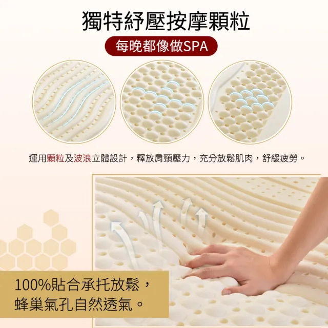 【LooCa】5cm灌模七段乳膠床墊-搭贈美國抗菌布套(加大6尺)