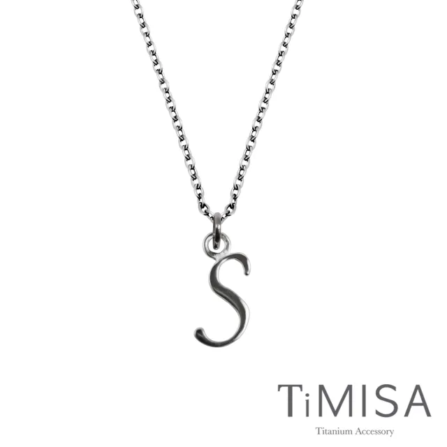 【TiMISA】字母墜 純鈦項鍊(E)