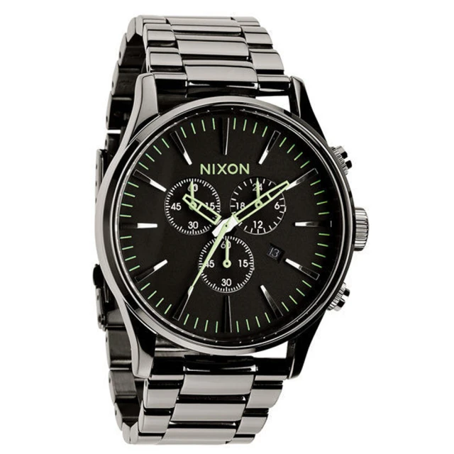 【NIXON】The SENTRY CHRONO 藍調搖滾潮流運動腕錶-亮黑(A3861885)