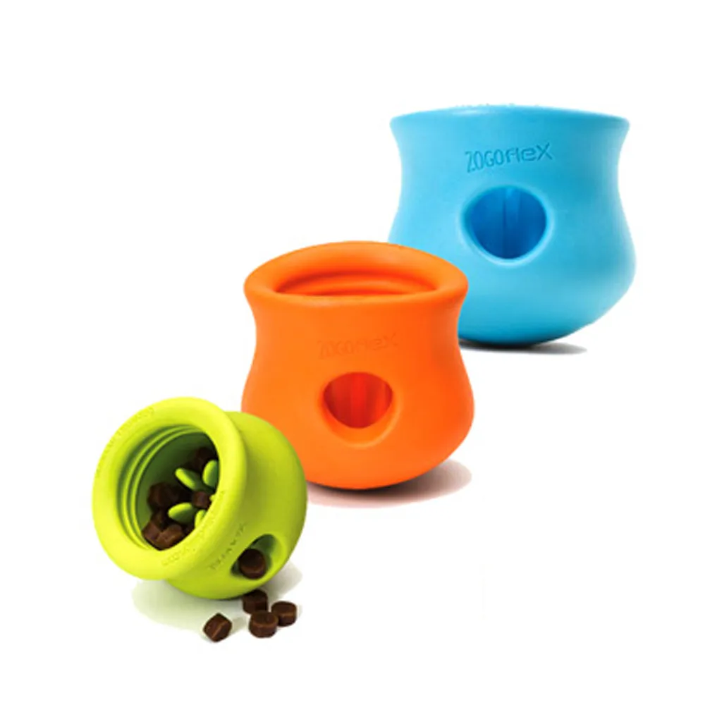 【West Paw】Toppl 益智玩具--漏食-啃咬-適合中大型狗狗(大-藍、綠、橘、紫-雙重玩法)
