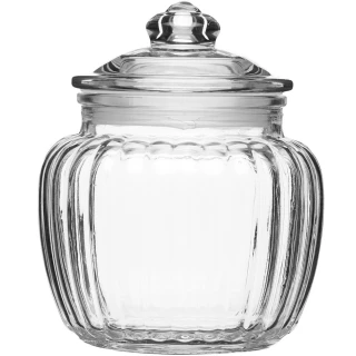 【KitchenCraft】菊花紋復古密封玻璃罐 1400ml(保鮮罐 咖啡罐 收納罐 零食罐 儲物罐)