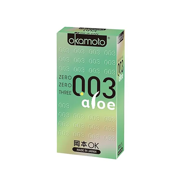 【Okamoto岡本】003蘆薈極薄極潤保險套10入/盒