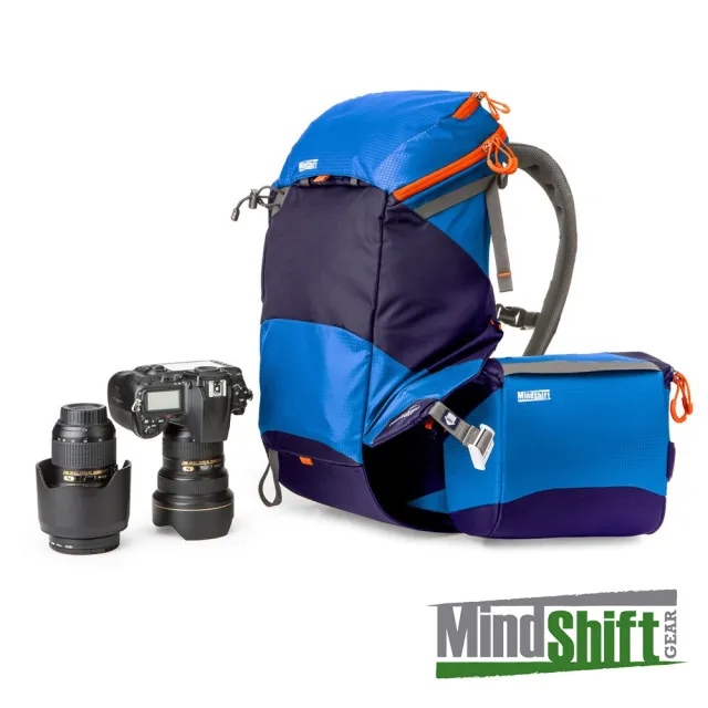 【MindShiftGear 曼德士】180度全景攝影登山包水藍/MS221A/彩宣公司貨(內含MS820內襯+MS900腳架綁帶)