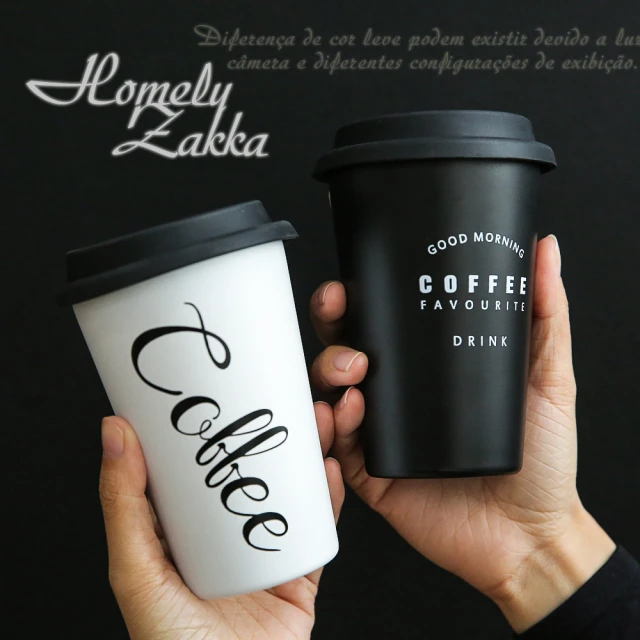 【Homely Zakka】都會簡約矽膠飲用杯蓋304不鏽鋼杯/飲料杯/咖啡隨行杯480ml(隨機不挑色2入組)