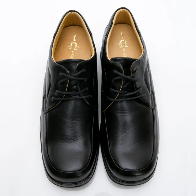 【GEORGE 喬治皮鞋】商務系列 素面綁帶紳士方頭皮鞋-黑338032AE-10