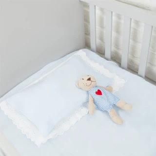 【MARURU】日本製嬰兒床單 嬰兒藍 70x120(日本製嬰兒寶寶baby床單/適用台式60x120/日式70x120嬰兒床墊)