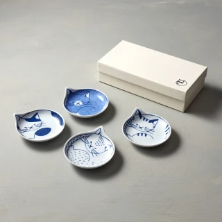 【石丸】波佐見燒 - neco 貓 - 小餐碟禮盒(4件組)