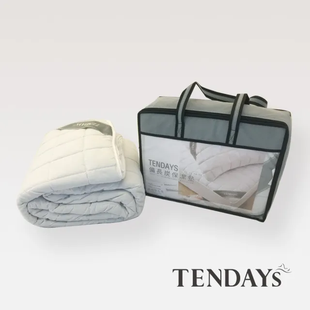 【TENDAYS】備長炭床包型保潔墊枕套床包組合(特規雙人三件組-7尺+枕套X2)