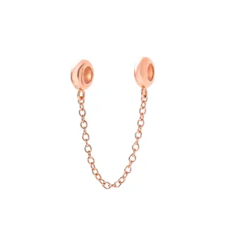 【Angemiel 安婕米】925純銀珠飾 安全鍊 簡約(玫瑰金)