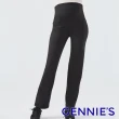 【Gennies 奇妮】高腰直筒彈力長褲-黑(孕婦褲 孕律褲 後腰交叉)