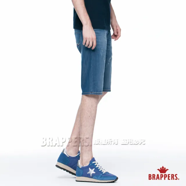 【BRAPPERS】男款 HM中腰系列-中腰彈性天絲棉五分短褲(淺藍)