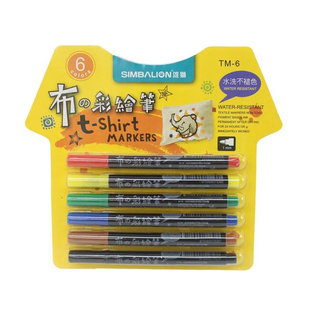 【雄獅文具】TM-6 布的彩繪筆(6色組)