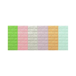 【LOG 樂格】3D立體 磚形環保防撞美飾牆貼 -珍珠白X5入(防撞壁貼/防撞墊)