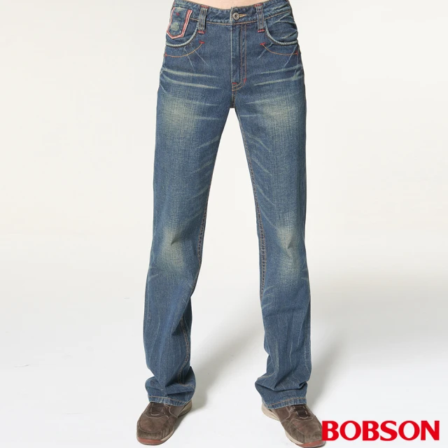 【BOBSON】男款中直筒牛仔褲(1726-53)