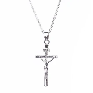 【RJNEWYORK】歐美流行款耶穌十字架造型鎖骨項鍊(金色銀色2色可選)