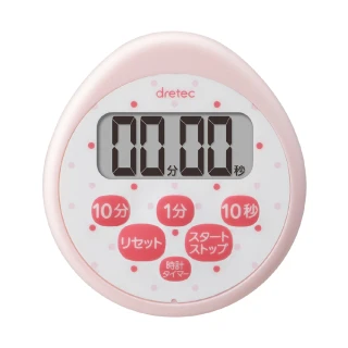 【DRETEC】小點點日本防水滴蛋型時鐘計時器-6按鍵-粉色(T-565PK)