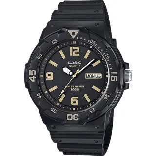 【CASIO 卡西歐】學生錶 DIVER LOOK 潛水運動風手錶-黑(MRW-200H-1B3VDF)
