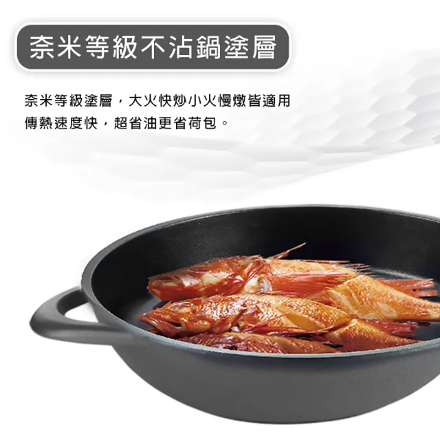 【正牛】黑鑽超耐磨不沾炒鍋33CM(炒鍋 不沾炒鍋 33cm)