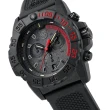 【LUMINOX 雷明時】NAVY SEAL CHRONO 3580海豹三眼計時腕錶 瑞士錶(消光黑x紅時標/45m)