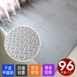 【Abuns】工業風鐵板紋62CM灰色大巧拼地墊-附收邊條(96片裝-適用11坪)