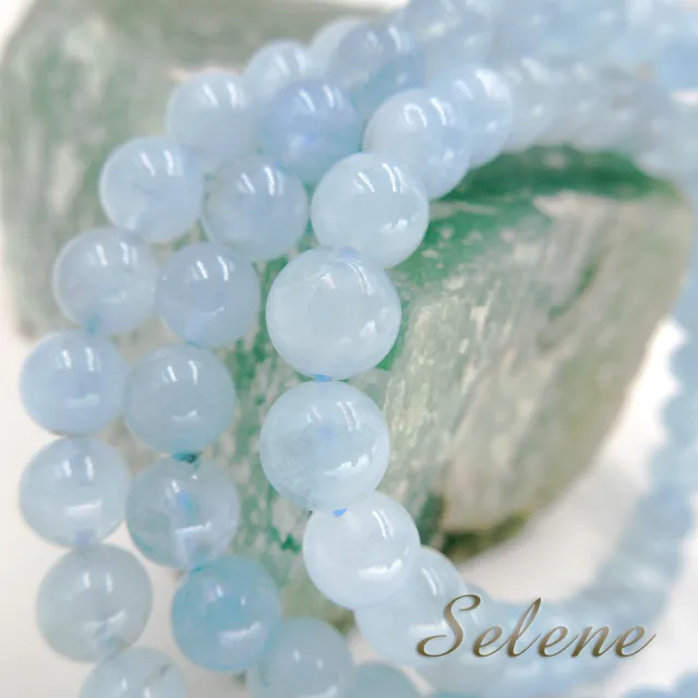 【Selene】純淨湛藍海藍寶三圈手珠(5.5-6mm)