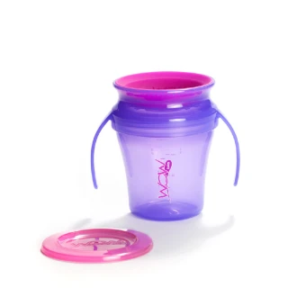 【Wow cup】美國WOW Cup baby 360度握把透明喝水杯(果凍紫)