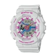 【CASIO 卡西歐】BABY-G 90年代色彩 雙顯女錶 樹脂錶帶 藍X紫色錶面 防水100米 世界時間(BA-110NR-8A)