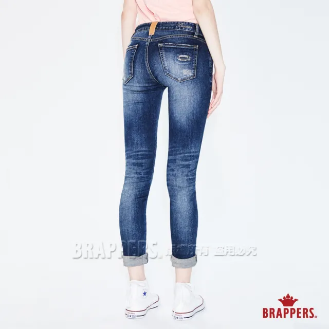 【BRAPPERS】女款 新美腳ROYAL系列-中低腰彈性窄管褲(藍)