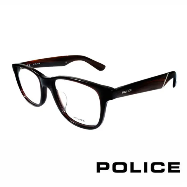 【POLICE】義大利警察都會款個性型男眼鏡(POV1792M958X  咖啡)