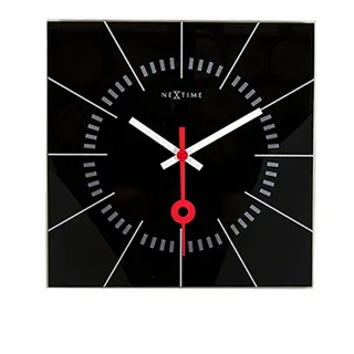 【歐洲名牌時鐘】NEXTIME-時尚方形鐘/黑《歐型精品館》(時尚精品簡約設計/設計師的最愛)