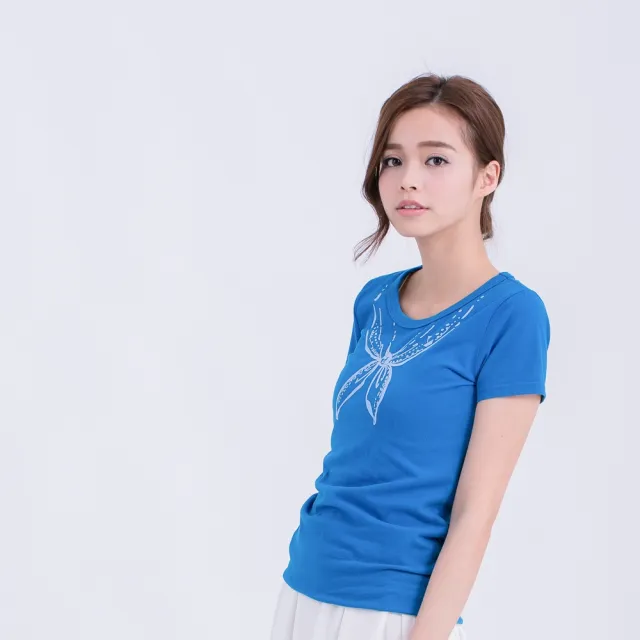 【so that’s me 好我】水手領圓領短袖蜜桃棉女Tee(海藍)