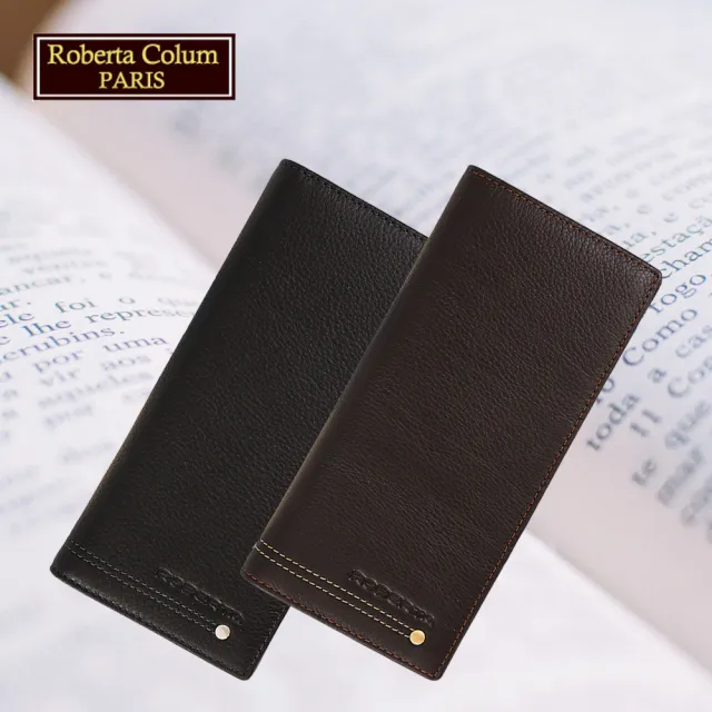 【Roberta Colum】諾貝達 男用專櫃皮夾 12卡片長夾(23158-1黑色)