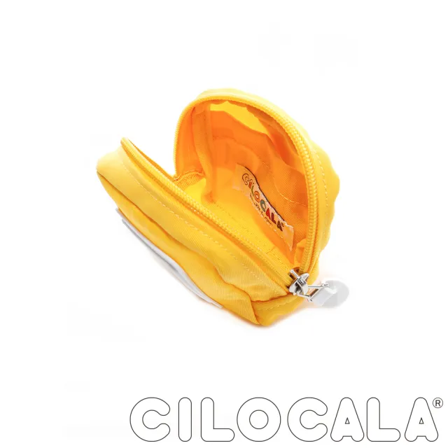 【CILOCALA】亮彩尼龍防潑水可扣式零錢包(黃色)