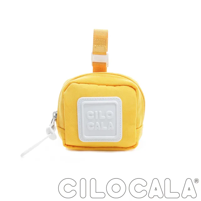 【CILOCALA】亮彩尼龍防潑水可扣式零錢包(黃色)