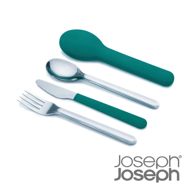 【Joseph Joseph】翻轉不鏽鋼餐具組(藍綠色)