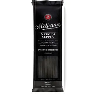 【Molisana 義大利茉莉】石臼碾磨-義大利墨魚麵-500g(高山冷泉揉製麵糰)