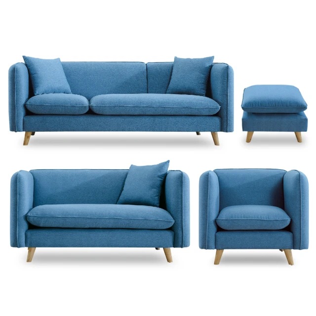 IDEA 盧貝撞色美學獨立筒皮藝沙發套組/皮沙發(1+2+3