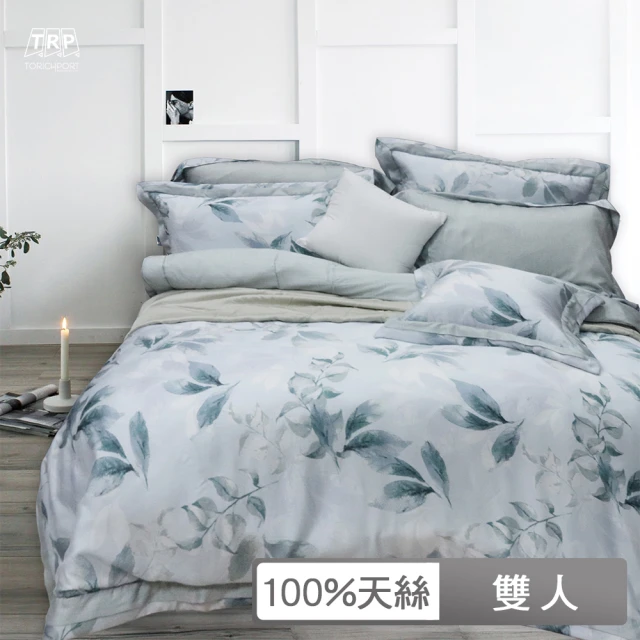 【FITNESS】100%純天絲雙人七件式床罩組-莫斯科(頂級60S天絲  台灣製)