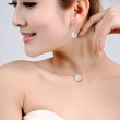 【Emi 艾迷】簡單寧淨純圓透白柔軟貓眼石925銀針耳勾耳環