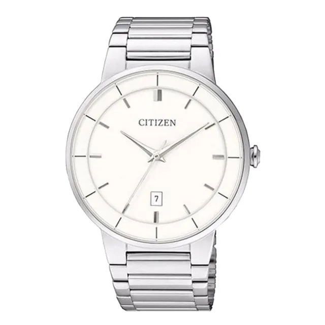 【CITIZEN 星辰】石英男錶 不銹鋼錶帶 白 防水(BI5010-59A)