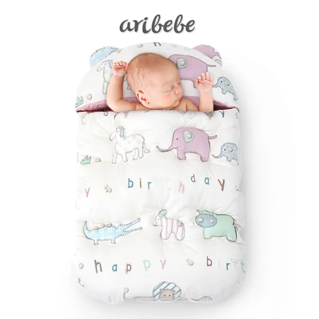 【ARIBEBE】韓國手工嬰兒保暖防踢睡袋包巾(五色)