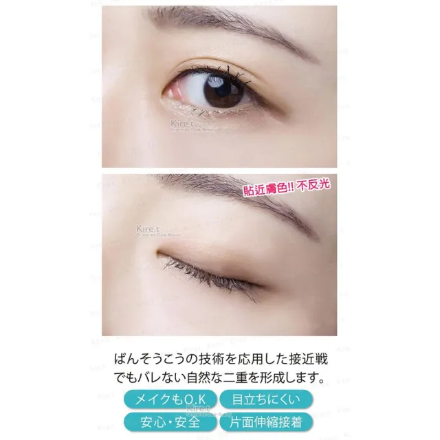 【kiret】日本 超隱形無痕網狀蕾絲雙眼皮貼寬版6mm超值96枚入贈Y棒(雙眼皮貼 眼線貼 無痕)