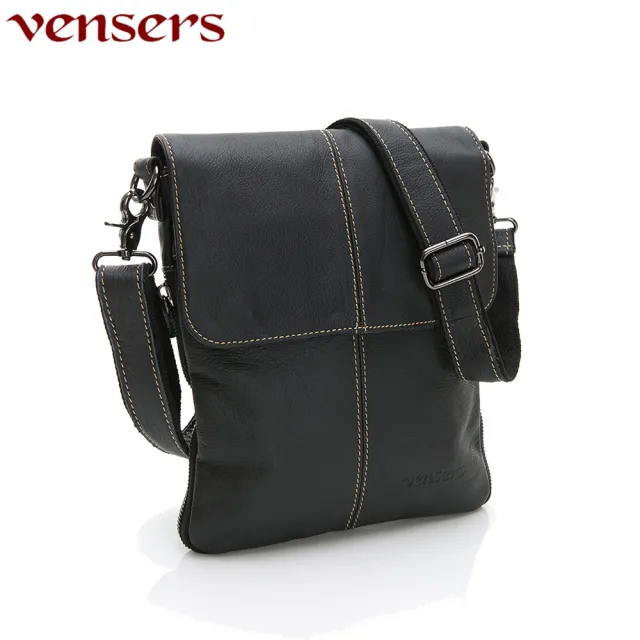 【Vensers】雙11 小牛皮潮流個性包-斜肩背包(N320401深色)