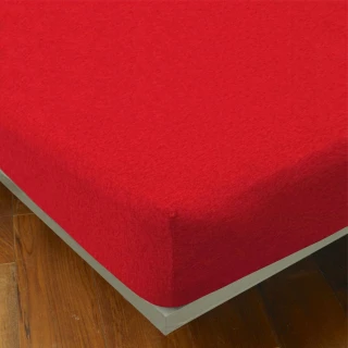 【YVONNE 以旺傢飾】100%美國純棉素面床包-紅色(單人)