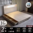 【IHouse】山田 日式插座燈光房間二件組-床頭+收納床底(單大3.5尺)