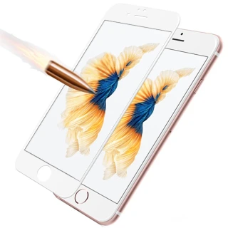 【YANG YI 揚邑】Apple iPhone 6 / 6s 4.7吋 滿版軟邊鋼化玻璃膜3D曲面防爆抗刮保護貼(白色)