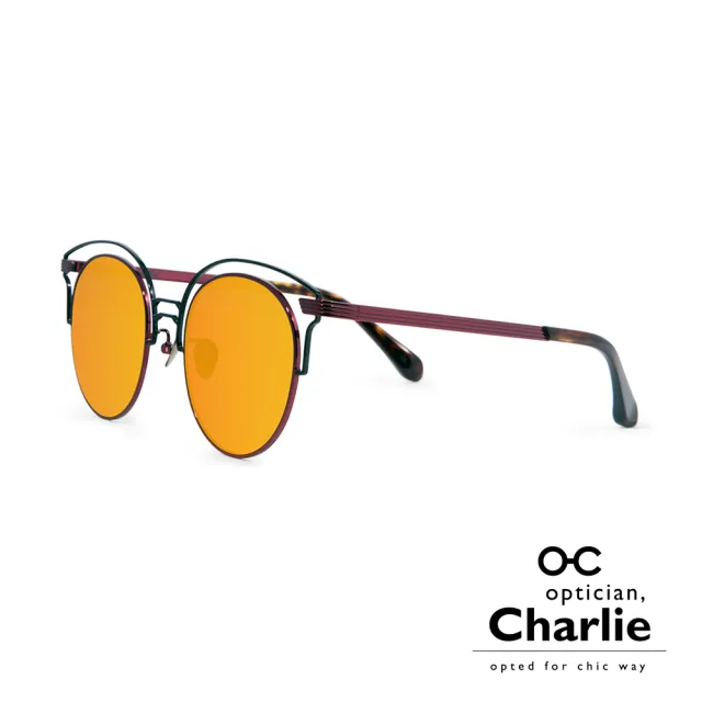 【Optician Charlie】韓國亞洲專利 NPC系列太陽眼鏡(酒紅 + 水銀橘鏡面 NPC RG - 雜誌款)