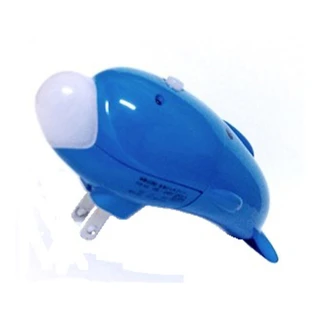 海豚造型多功能小夜燈(附USB車用充電器)