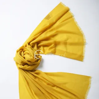 【F.M&Carol】披肩圍巾-絕色系列- 100%純喀什米爾羊絨披肩(薑黃色)