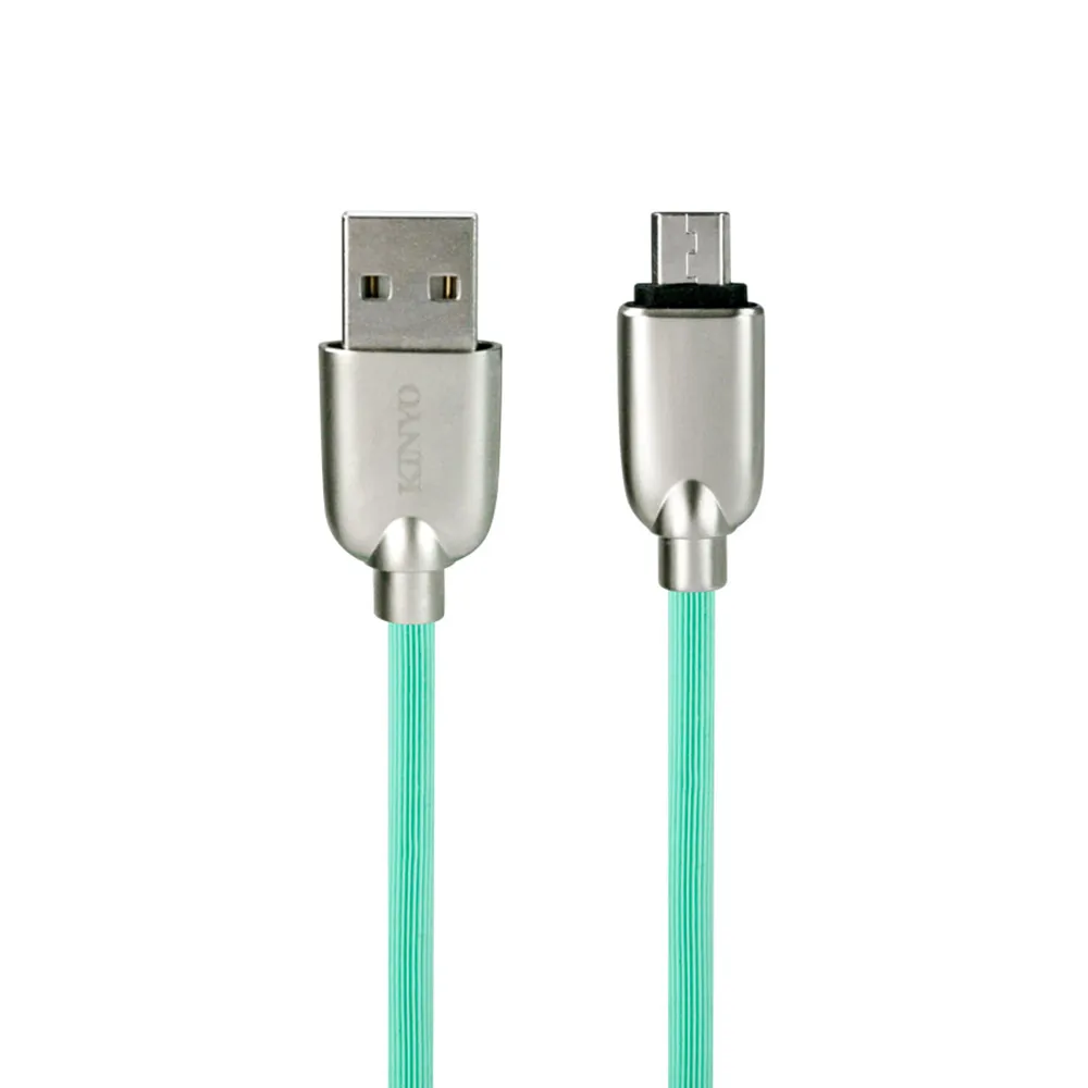 【KINYO】Micro USB U鋅條紋極速充電傳輸線1.2M(USB-B07)